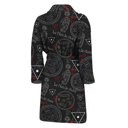 Hand Of Glory Black Magic Witch Print Men's Bathrobe