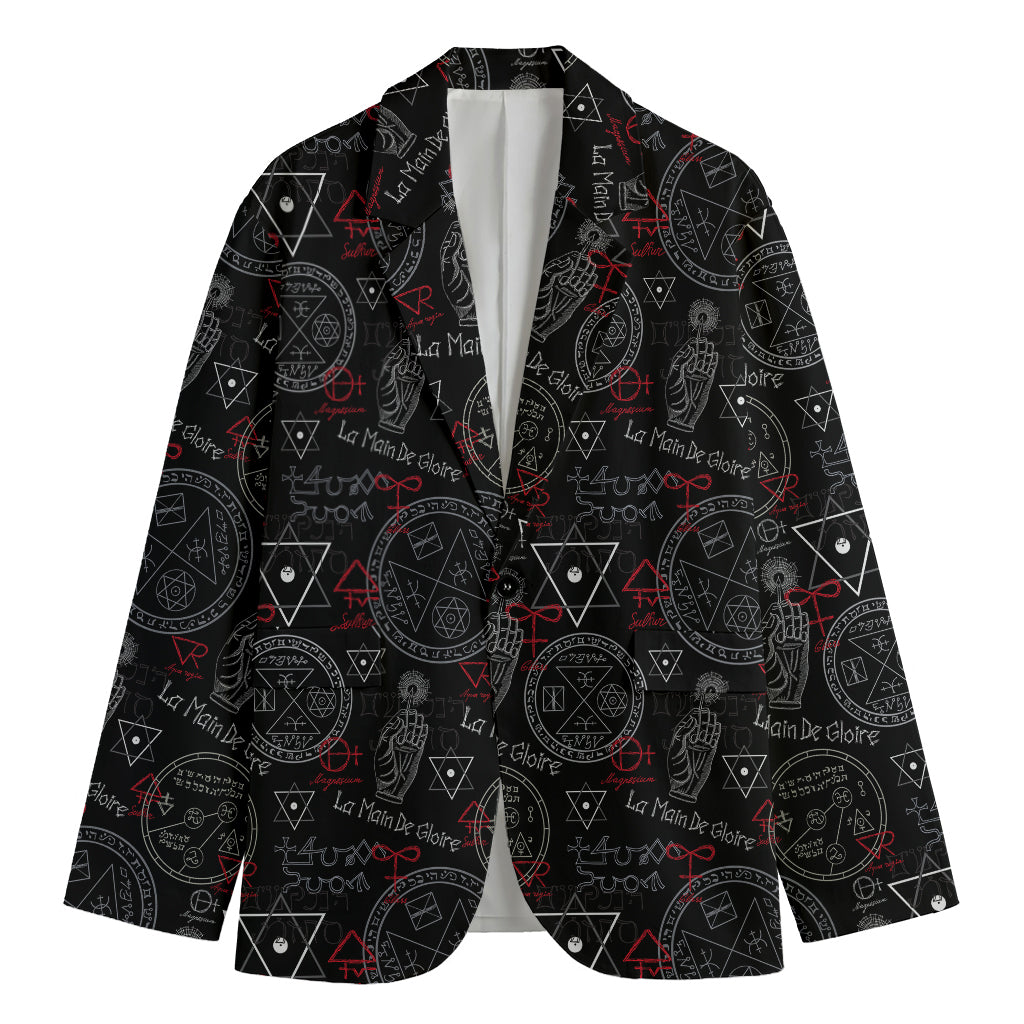 Hand Of Glory Black Magic Witch Print Men's Blazer
