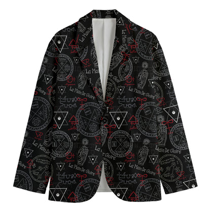 Hand Of Glory Black Magic Witch Print Men's Blazer