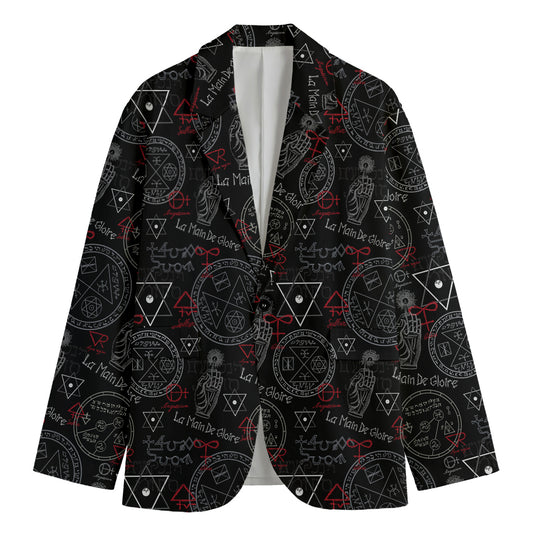 Hand Of Glory Black Magic Witch Print Men's Blazer