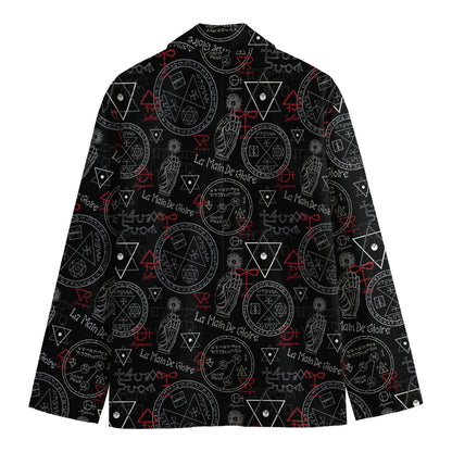 Hand Of Glory Black Magic Witch Print Men's Blazer