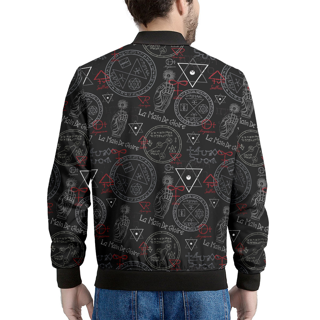 Hand Of Glory Black Magic Witch Print Men's Bomber Jacket