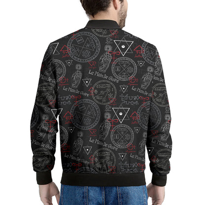 Hand Of Glory Black Magic Witch Print Men's Bomber Jacket