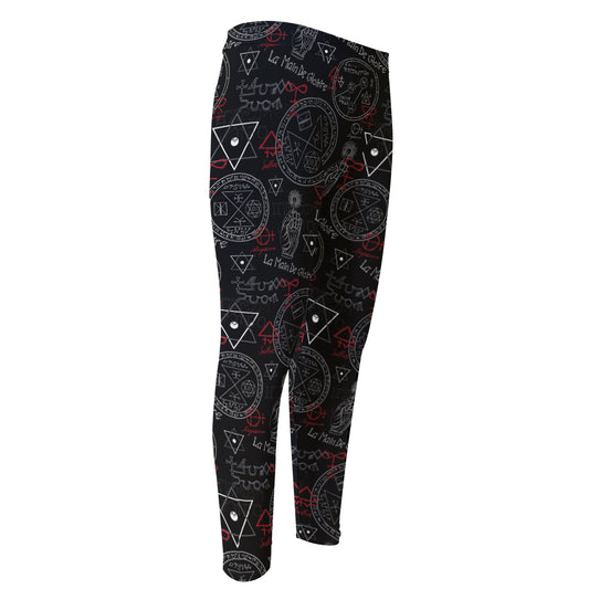 Hand Of Glory Black Magic Witch Print Men's Compression Pants