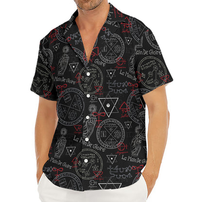 Hand Of Glory Black Magic Witch Print Men's Deep V-Neck Shirt