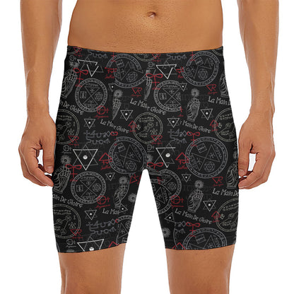 Hand Of Glory Black Magic Witch Print Men's Long Boxer Briefs