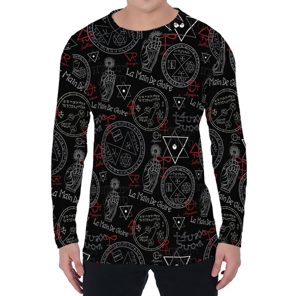 Hand Of Glory Black Magic Witch Print Men's Long Sleeve T-Shirt