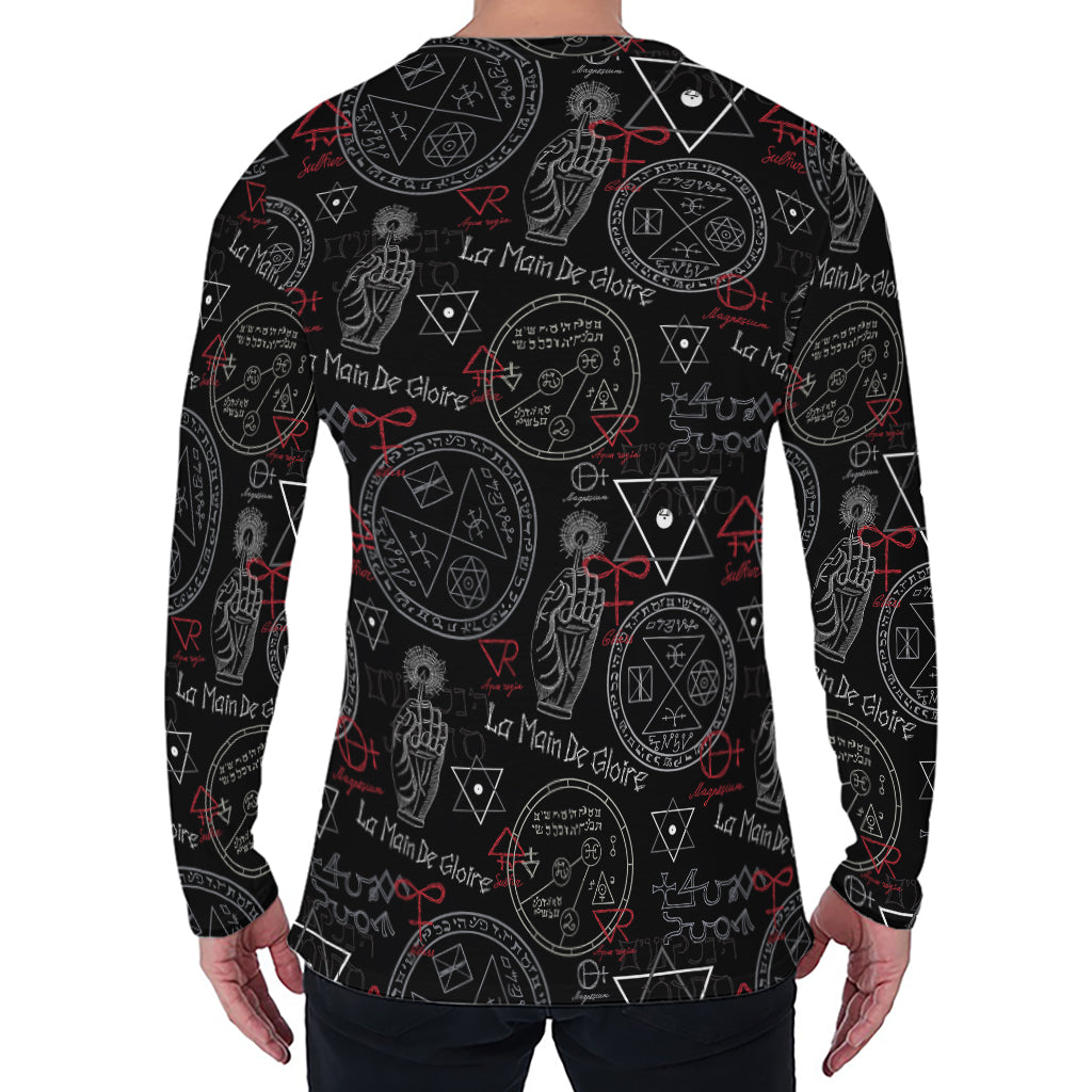 Hand Of Glory Black Magic Witch Print Men's Long Sleeve T-Shirt
