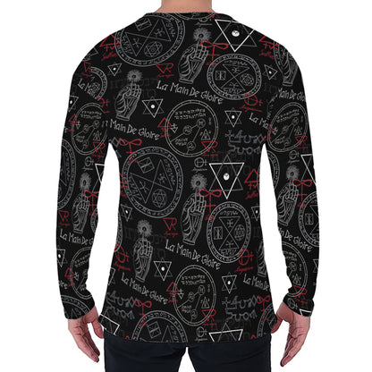 Hand Of Glory Black Magic Witch Print Men's Long Sleeve T-Shirt