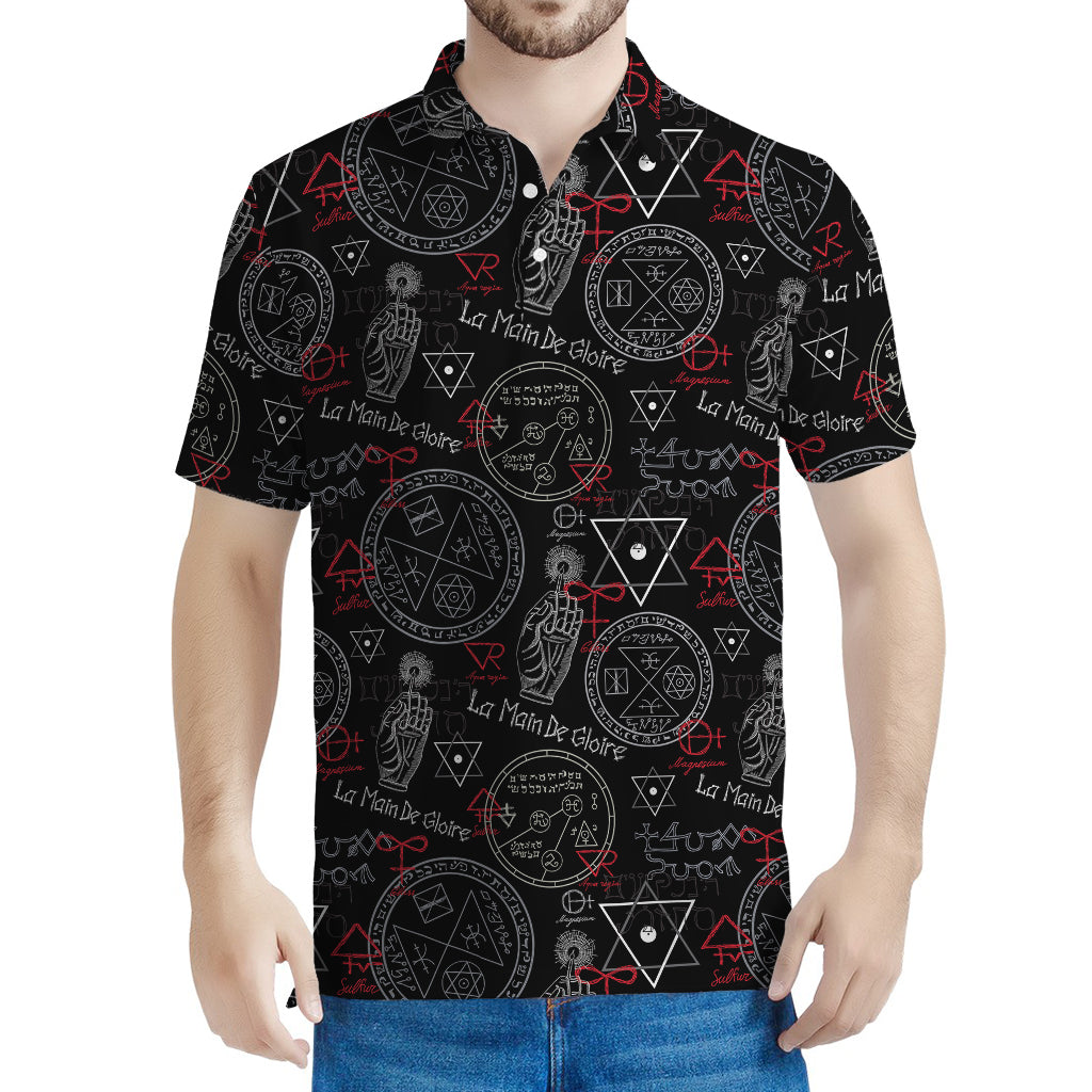 Hand Of Glory Black Magic Witch Print Men's Polo Shirt