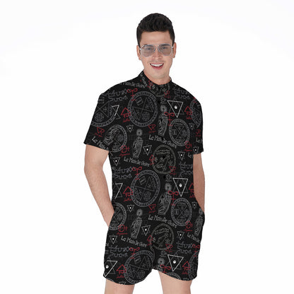 Hand Of Glory Black Magic Witch Print Men's Rompers