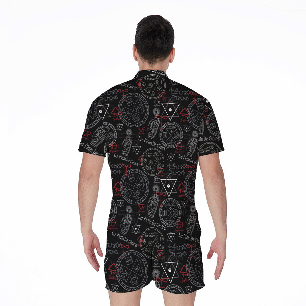 Hand Of Glory Black Magic Witch Print Men's Rompers