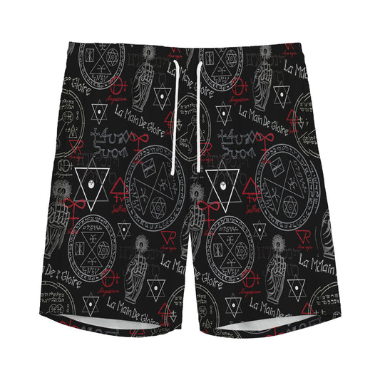 Hand Of Glory Black Magic Witch Print Men's Sports Shorts