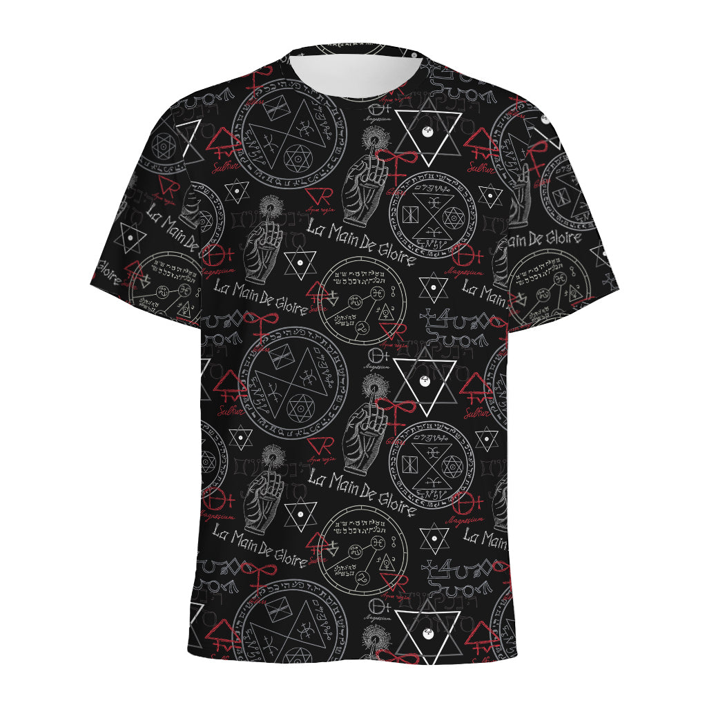 Hand Of Glory Black Magic Witch Print Men's Sports T-Shirt