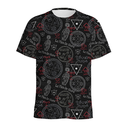 Hand Of Glory Black Magic Witch Print Men's Sports T-Shirt