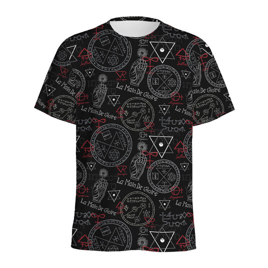 Hand Of Glory Black Magic Witch Print Men's Sports T-Shirt