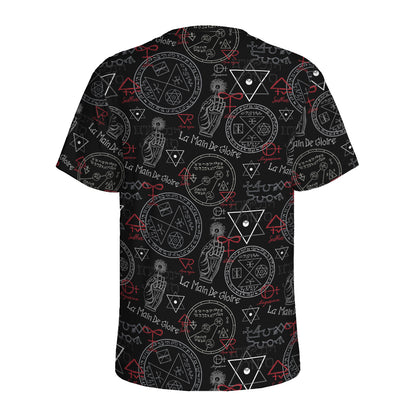 Hand Of Glory Black Magic Witch Print Men's Sports T-Shirt