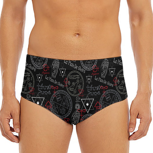 Hand Of Glory Black Magic Witch Print Men's Triangle Swim Briefs
