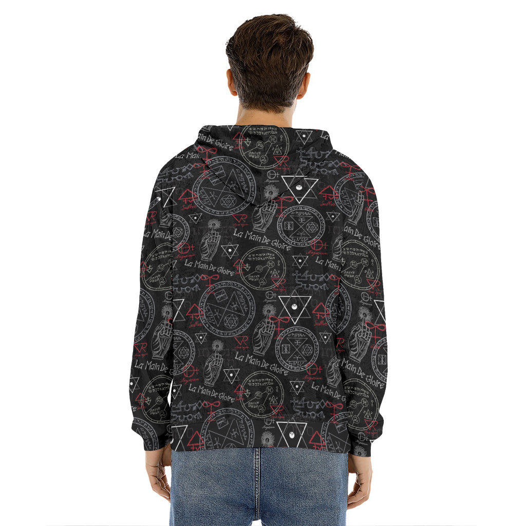 Hand Of Glory Black Magic Witch Print Men's Velvet Pullover Hoodie
