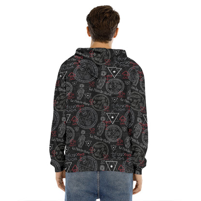 Hand Of Glory Black Magic Witch Print Men's Velvet Pullover Hoodie