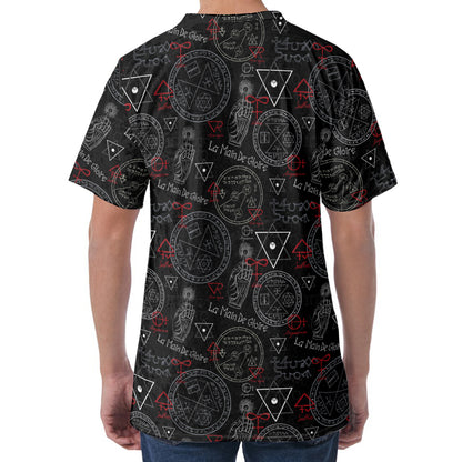 Hand Of Glory Black Magic Witch Print Men's Velvet T-Shirt