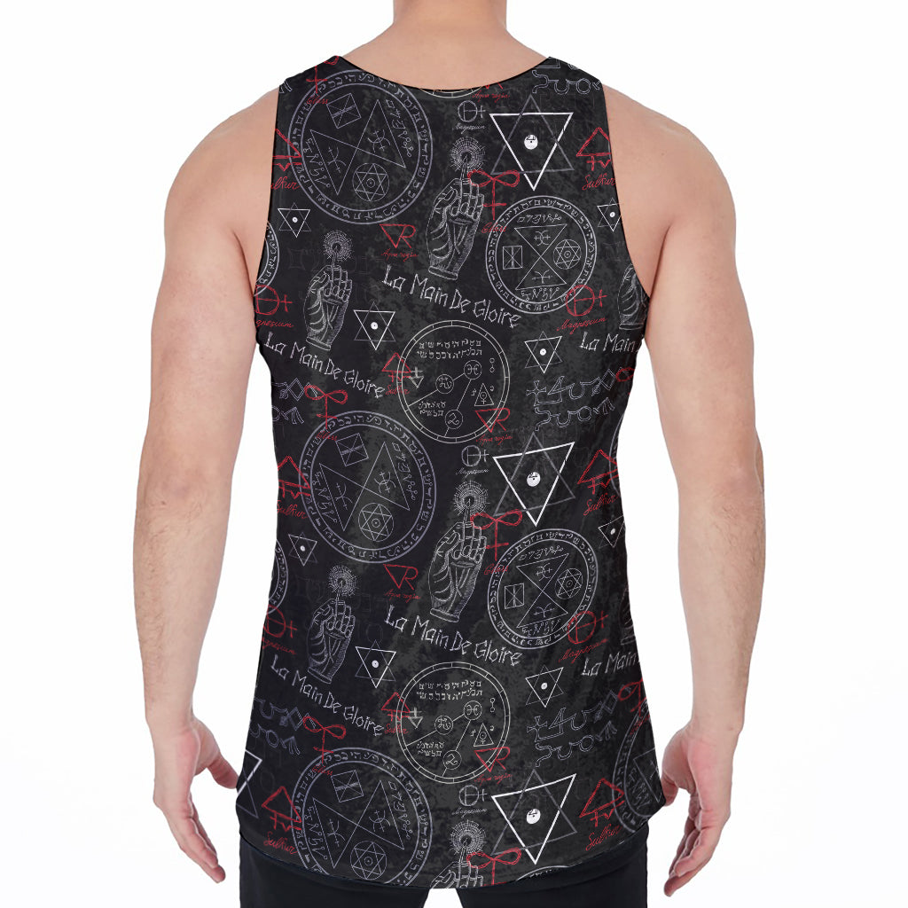 Hand Of Glory Black Magic Witch Print Men's Velvet Tank Top