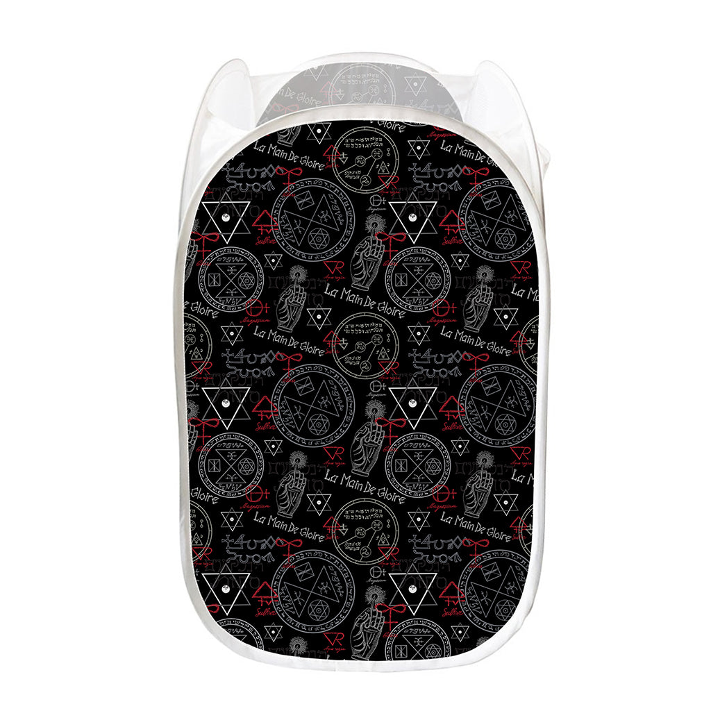 Hand Of Glory Black Magic Witch Print Mesh Laundry Hamper
