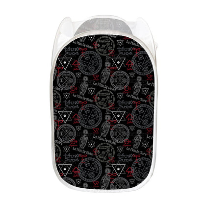Hand Of Glory Black Magic Witch Print Mesh Laundry Hamper