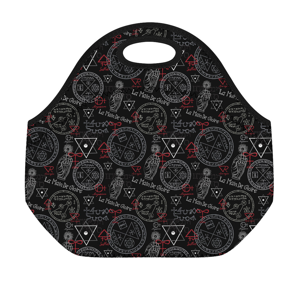 Hand Of Glory Black Magic Witch Print Neoprene Lunch Bag