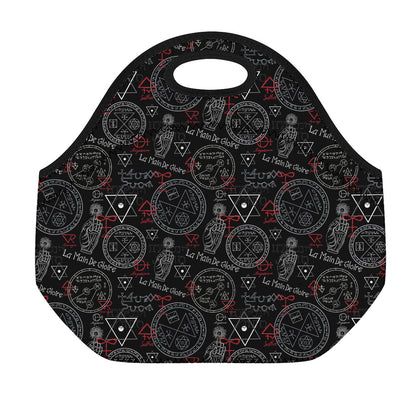 Hand Of Glory Black Magic Witch Print Neoprene Lunch Bag