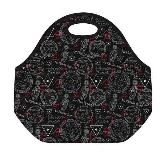 Hand Of Glory Black Magic Witch Print Neoprene Lunch Bag