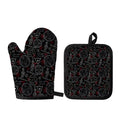 Hand Of Glory Black Magic Witch Print Oven Mitt And Pot Holder Set