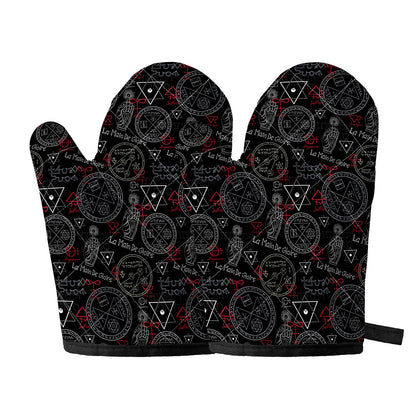 Hand Of Glory Black Magic Witch Print Oven Mitts
