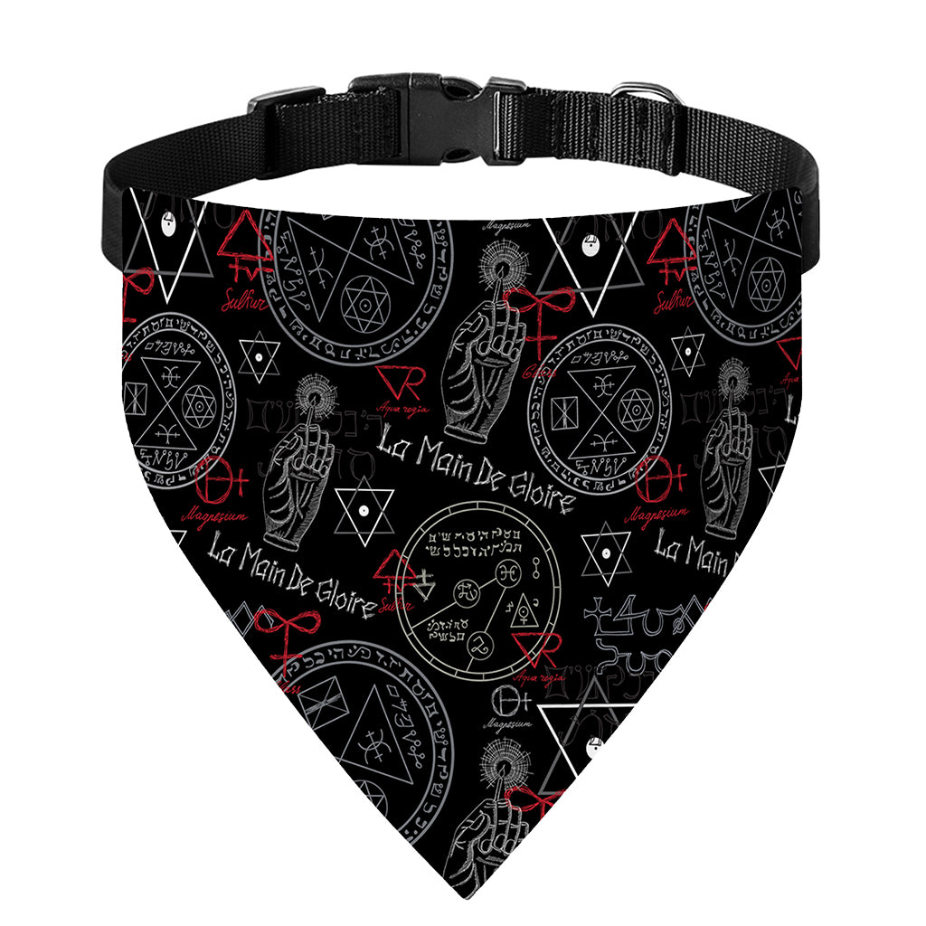 Hand Of Glory Black Magic Witch Print Over The Collar Dog Bandana