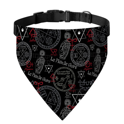 Hand Of Glory Black Magic Witch Print Over The Collar Dog Bandana