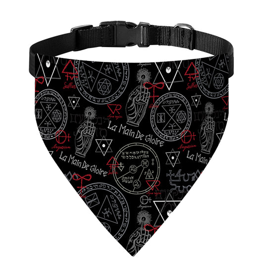 Hand Of Glory Black Magic Witch Print Over The Collar Dog Bandana