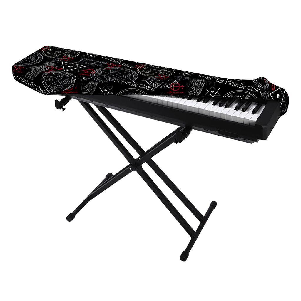 Hand Of Glory Black Magic Witch Print Piano Keyboard Cover