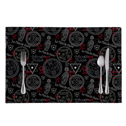 Hand Of Glory Black Magic Witch Print Placemat