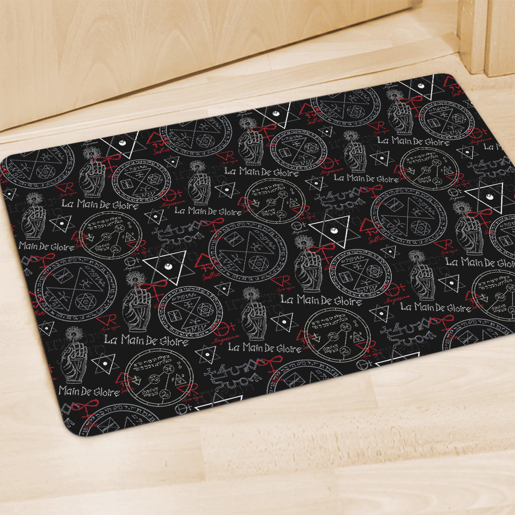 Hand Of Glory Black Magic Witch Print Polyester Doormat