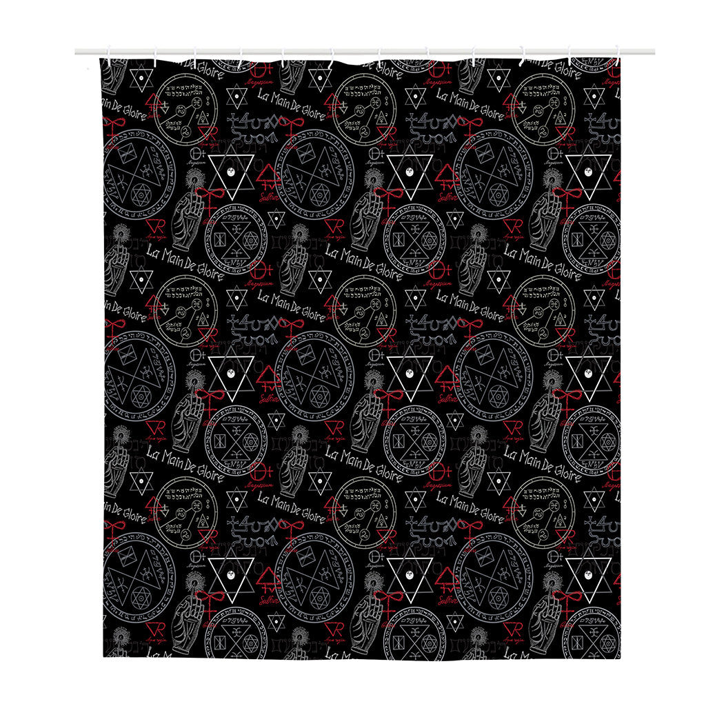 Hand Of Glory Black Magic Witch Print Polyester Shower Curtain