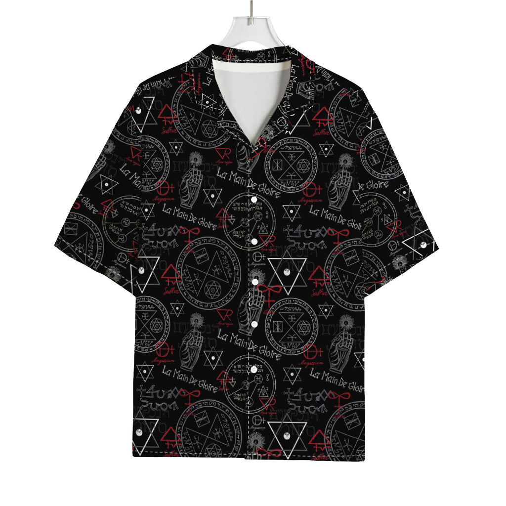 Hand Of Glory Black Magic Witch Print Rayon Hawaiian Shirt