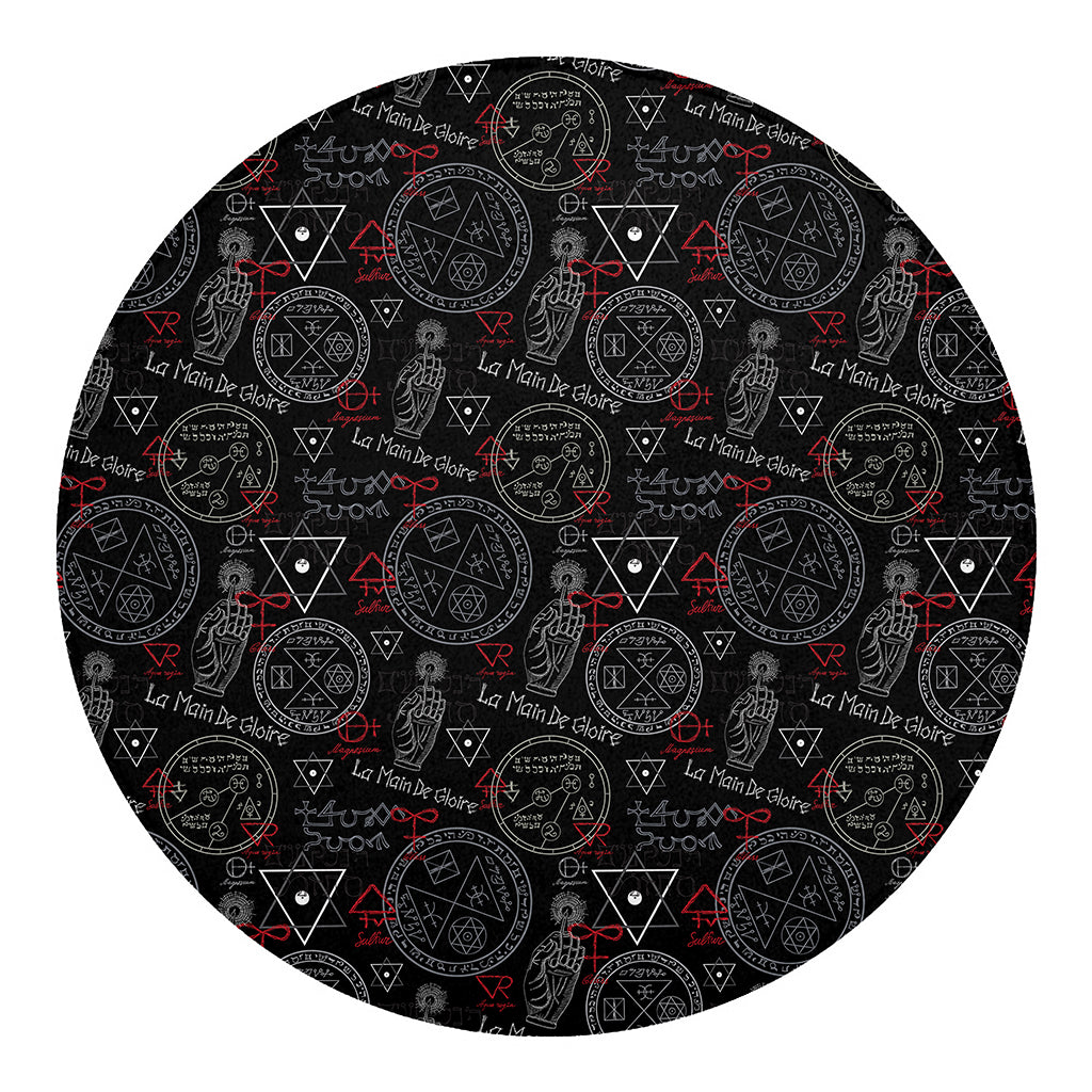 Hand Of Glory Black Magic Witch Print Round Blanket