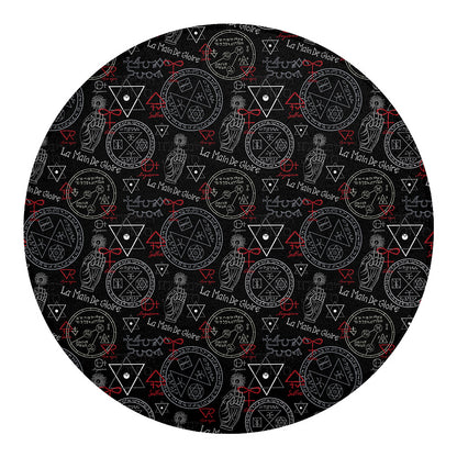 Hand Of Glory Black Magic Witch Print Round Blanket