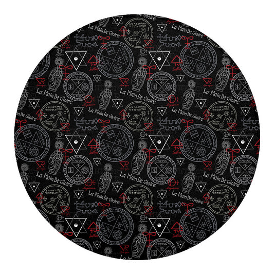 Hand Of Glory Black Magic Witch Print Round Blanket