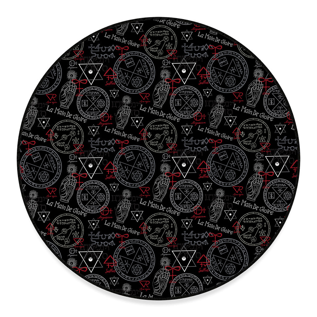 Hand Of Glory Black Magic Witch Print Round Floor Mat