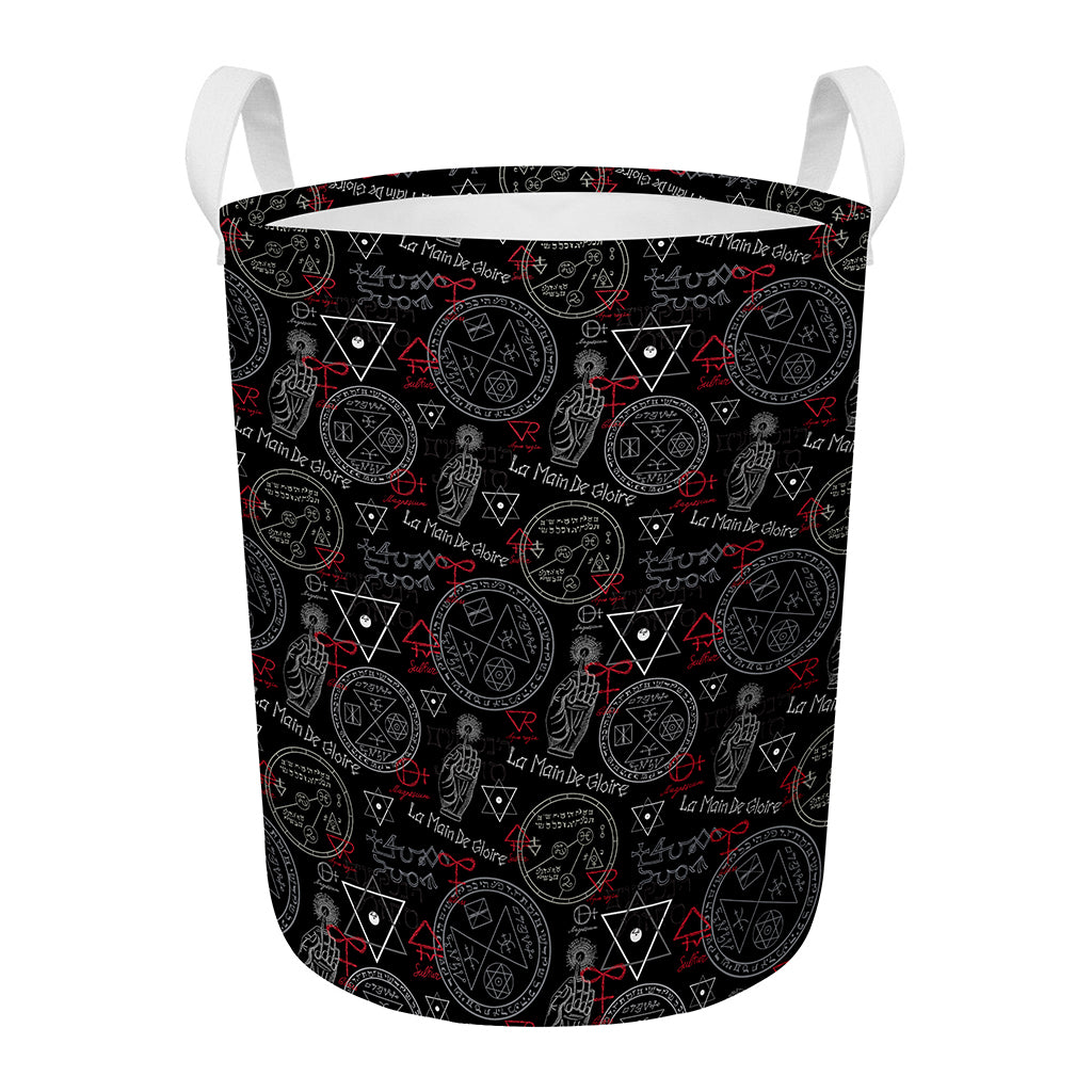 Hand Of Glory Black Magic Witch Print Round Laundry Basket