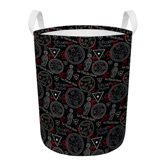 Hand Of Glory Black Magic Witch Print Round Laundry Basket
