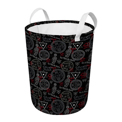 Hand Of Glory Black Magic Witch Print Round Laundry Basket