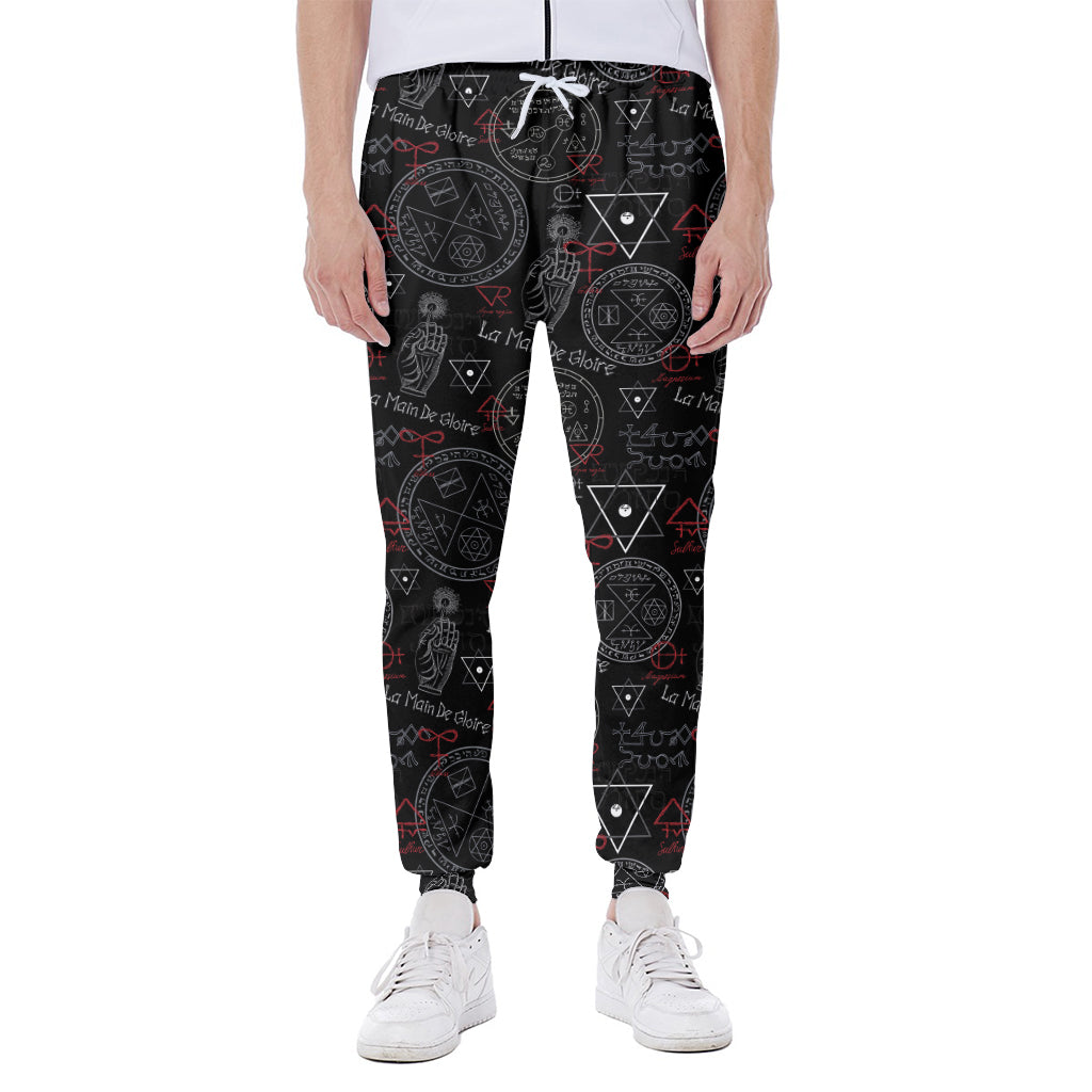 Hand Of Glory Black Magic Witch Print Scuba Joggers