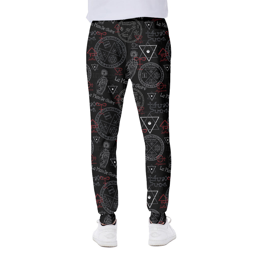 Hand Of Glory Black Magic Witch Print Scuba Joggers